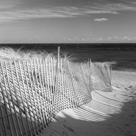 Massachusetts, Cape Cod National Seashore, Ballston Beach, dunes and sand fence